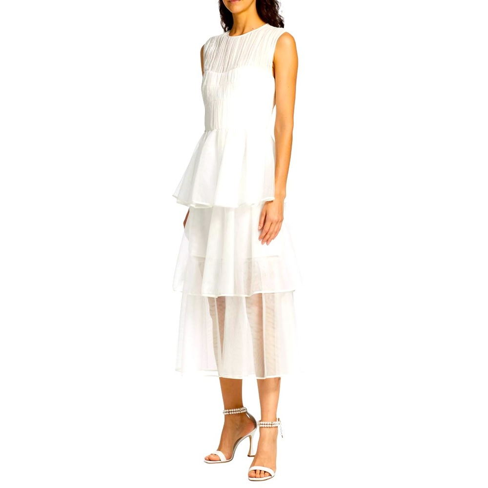 🆕#249 NWT~JONATHAN SIMKHAI Benton Tulle Plisse Midi Dress, Size 4 - Picture 4 of 16
